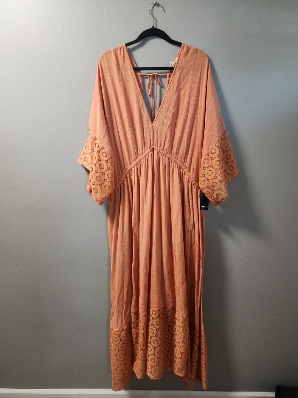 4x Boho Torrid Festi Maxi Dress with Lace Trim Size 4